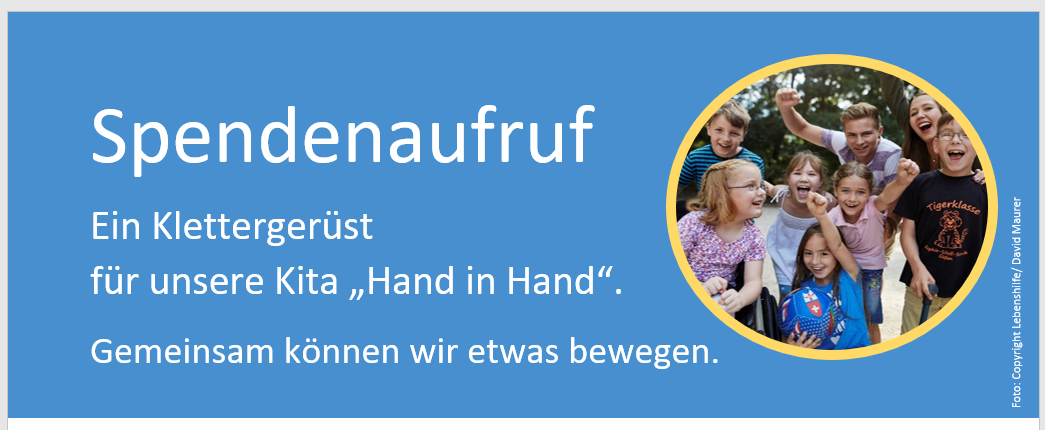 Ein Klettergerüst für ALLE – ein Spendenprojekt der Kita „Hand in Hand“!